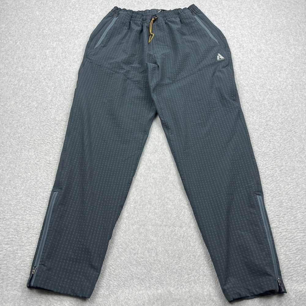 Eddie Bauer First Ascent Pants Men Large Gray Textured Grid Ankle Zip‎ Athletic